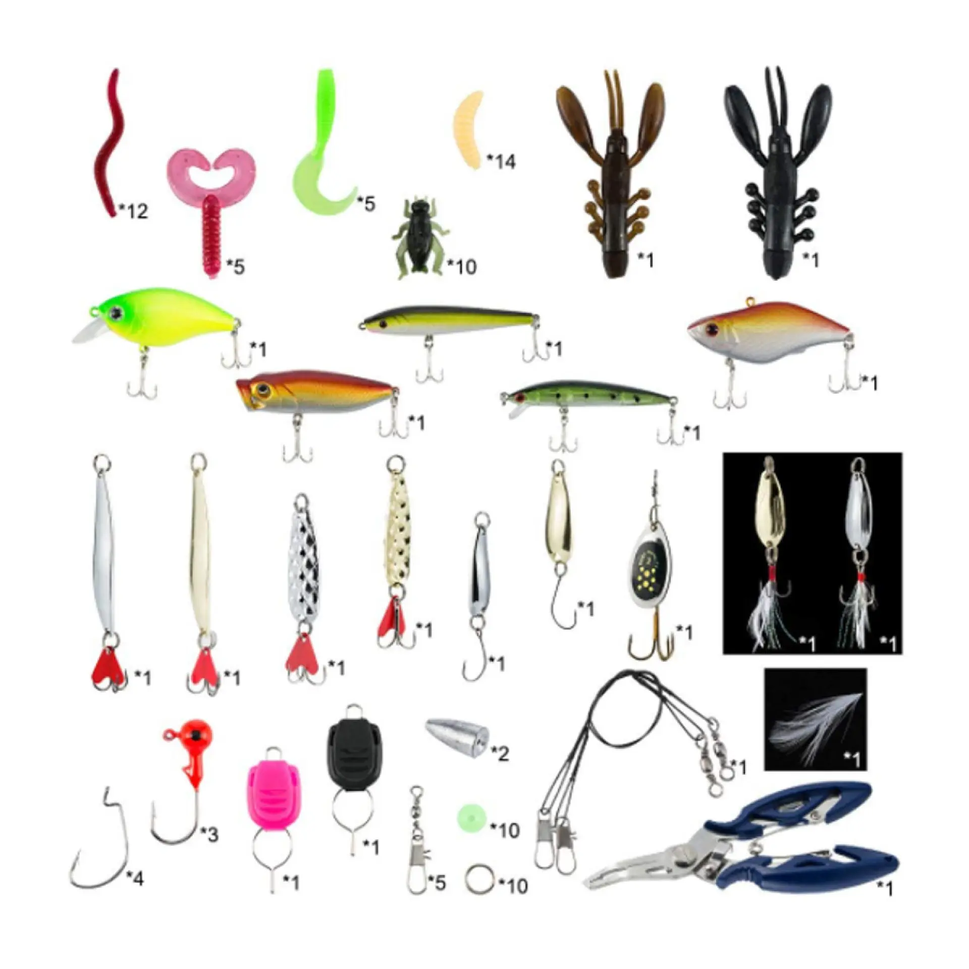 Kit De 101 Accesorios Señuelos Para Pesca DBG1383 3