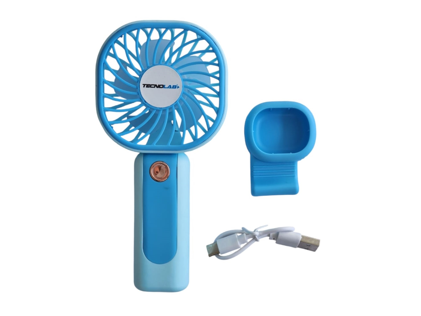 Mini Ventilador Recargable Portátil Azul Tecnolab TL669BL 2