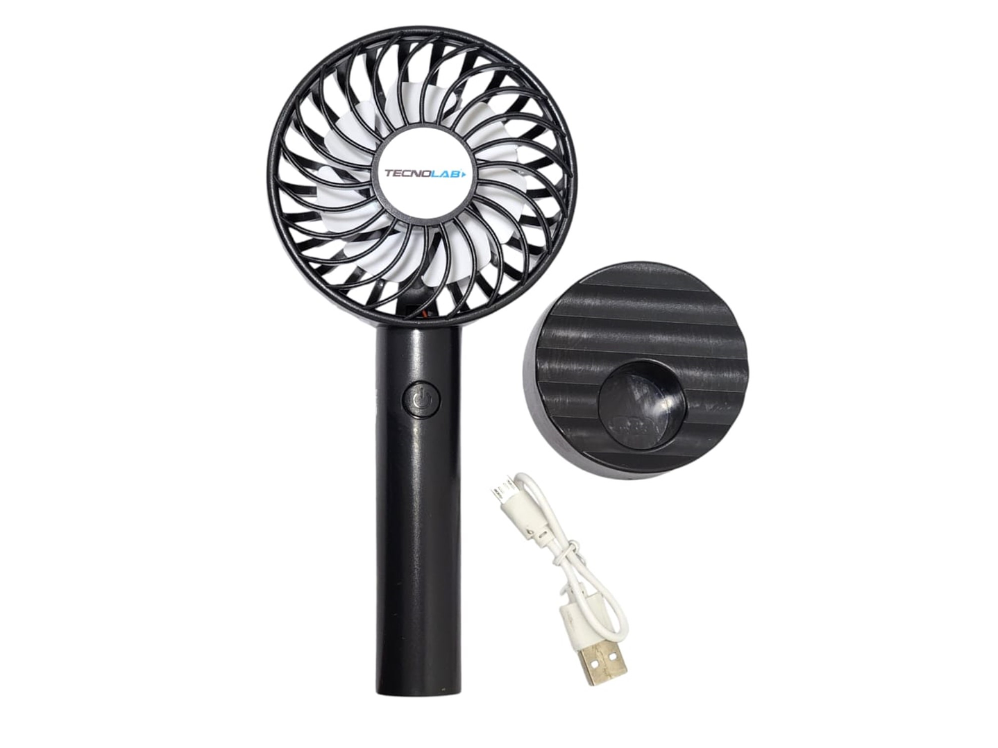 Ventilador Recargable Portátil Base Tecnolab Negro TL671BK 2