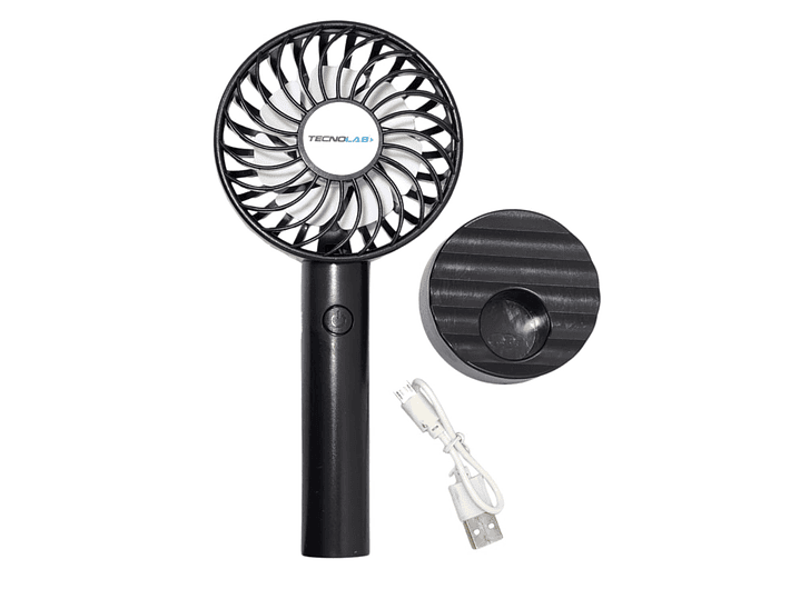 Ventilador Recargable Portátil Base Tecnolab Negro TL671BK 2
