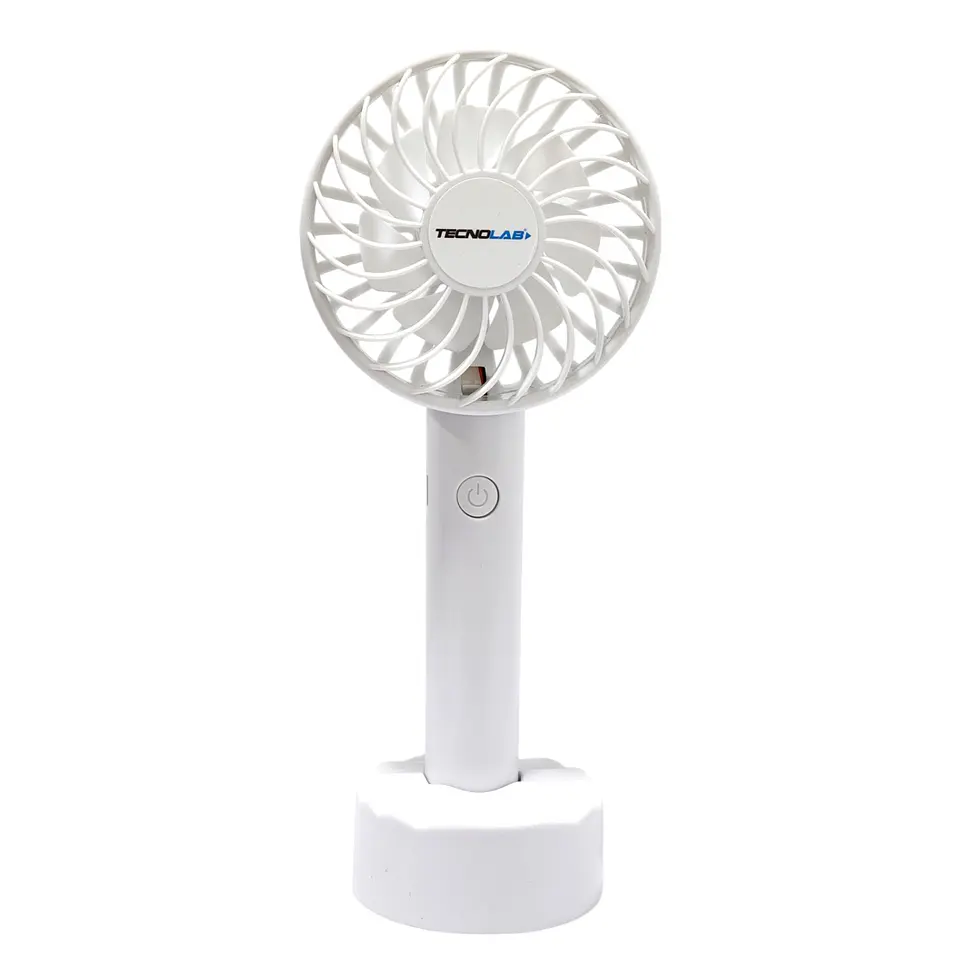 Ventilador Recargable Portátil Base Tecnolab Blanco TL671 1