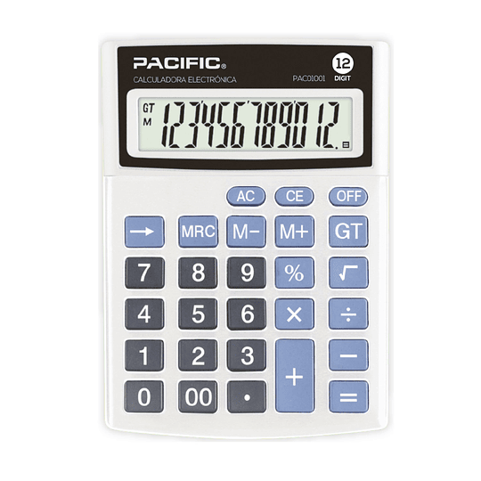 Calculadora Electrónica Pacific 12 Digitos PAC01001