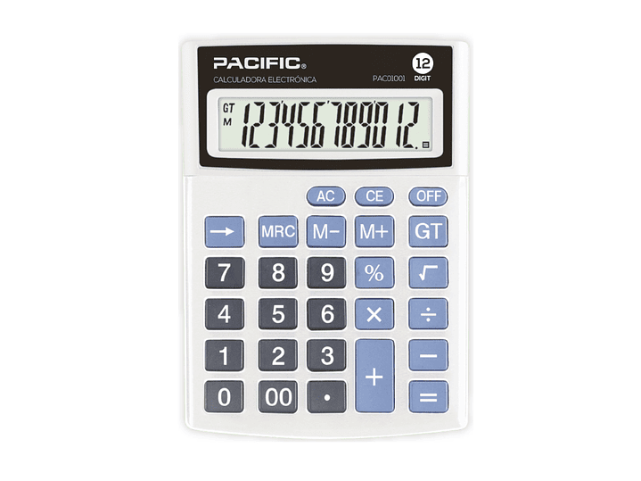 Calculadora Electrónica Pacific 12 Digitos PAC01001 1