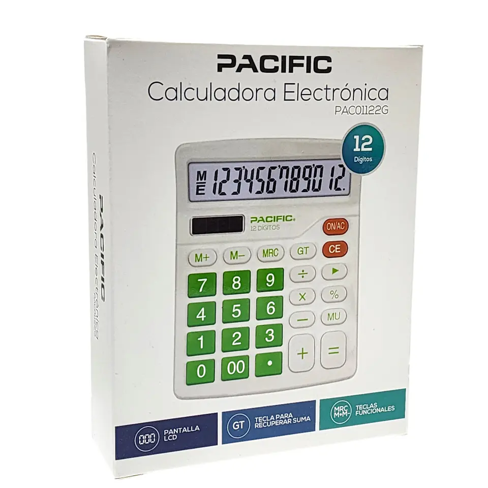 Calculadora Electrónica Pacific 12 dig PAC01122G Verde 4
