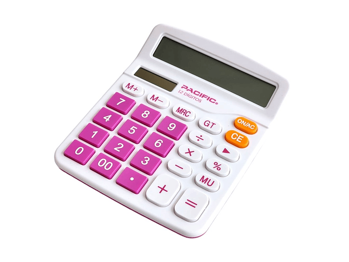 Calculadora Electrónica Pacific 12 dig PAC01122P Rosa 1