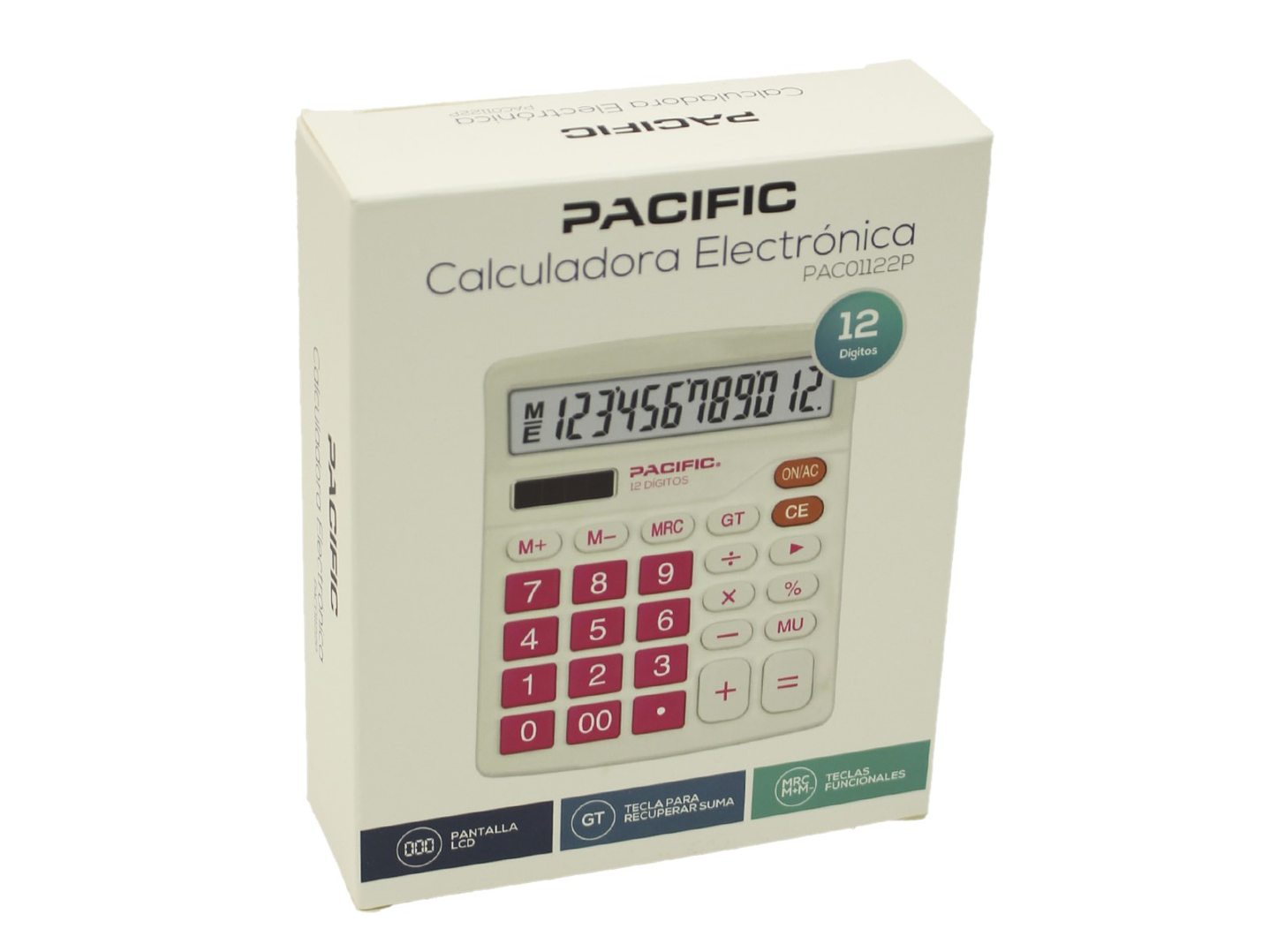 Calculadora Electrónica Pacific 12 dig PAC01122P Rosa 5