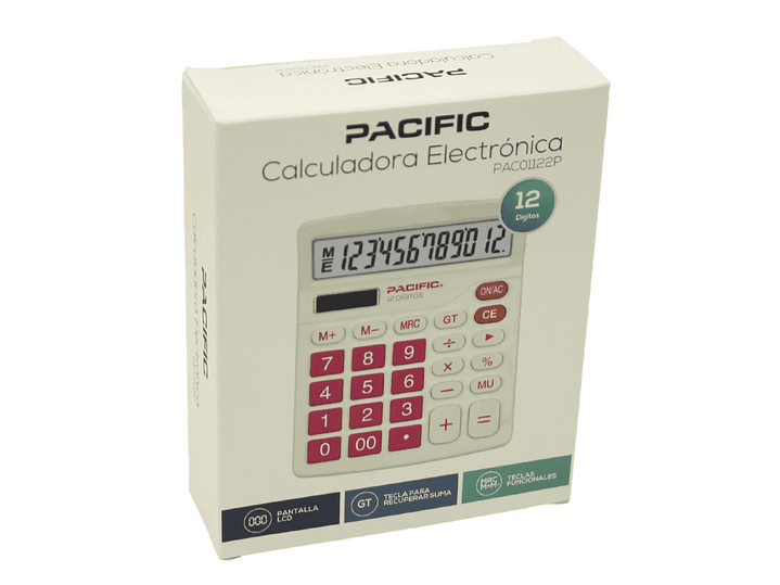 Calculadora Electrónica Pacific 12 dig PAC01122P Rosa 5