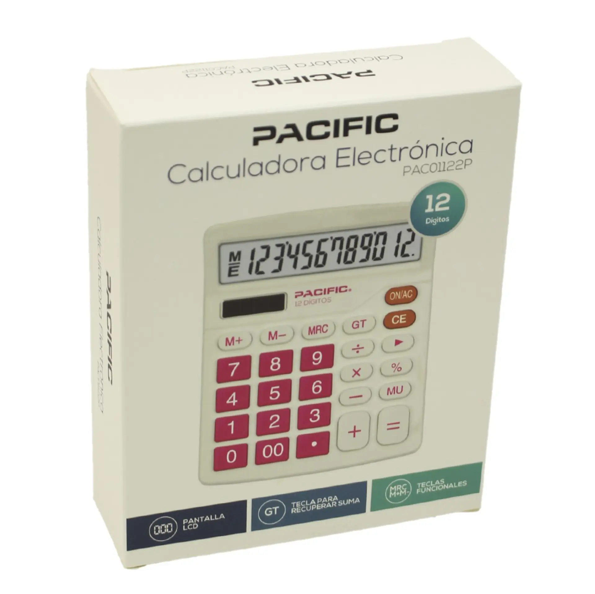 Calculadora Electrónica Pacific 12 dig PAC01122P Rosa 5