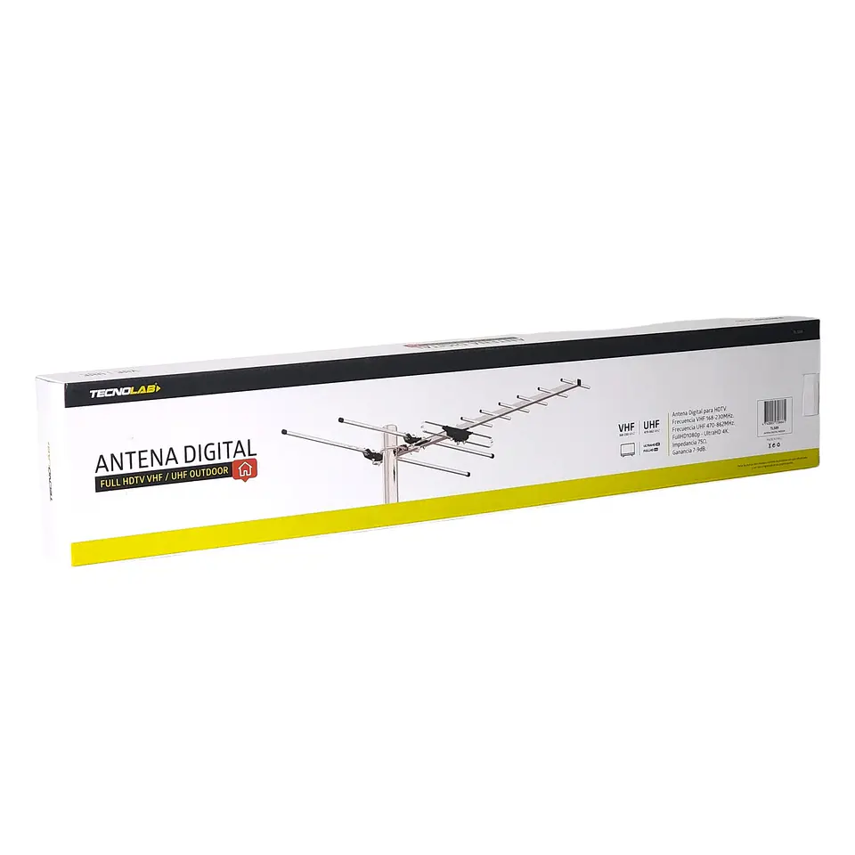 Antena Digital para TV Exterior 7-9 dB HDTV & 4K Tecnolab 4