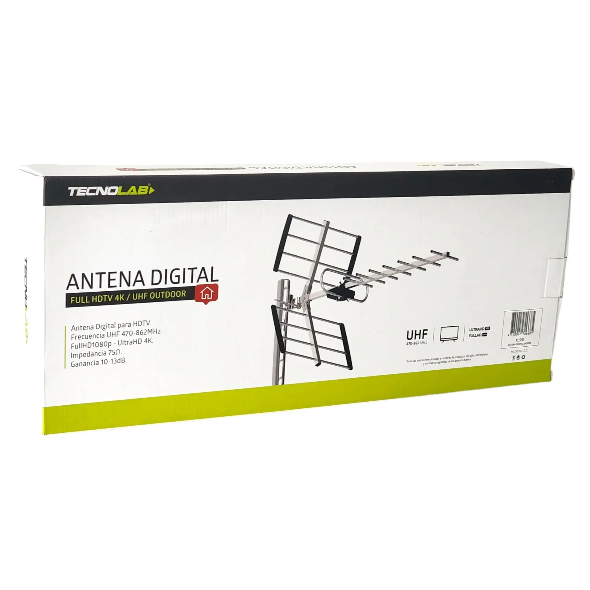 Antena Digital para TV Exterior 10-13 dB HDTV & 4K Tecnolab 3