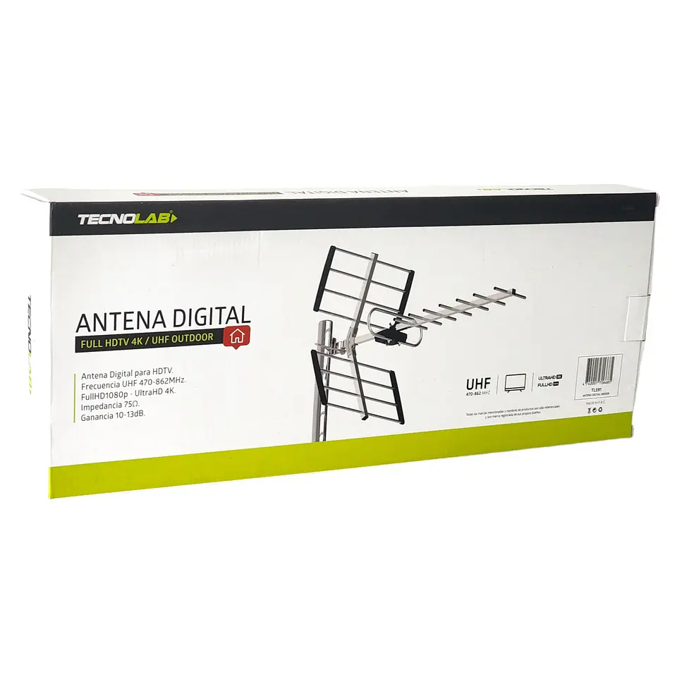 Antena Digital para TV Exterior 10-13 dB HDTV & 4K Tecnolab 3