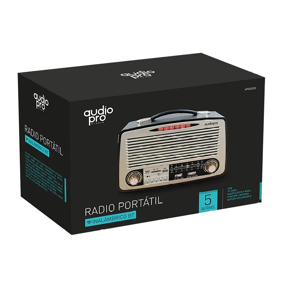 Radio Retro BT Vintage Audiopro Portátil AP02051 5
