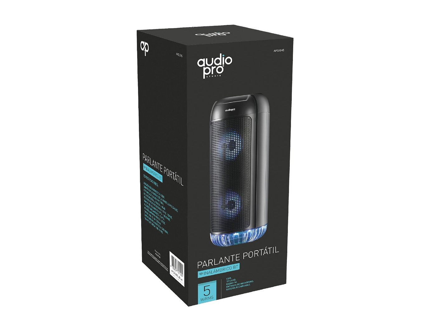 Parlante Portátil Audiopro Ap02046 150w Bt/Usb/Sd/Fm 3