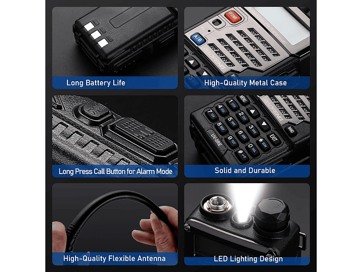 Radio Transmisor VOX Baofeng UV-5RE Negro c 5