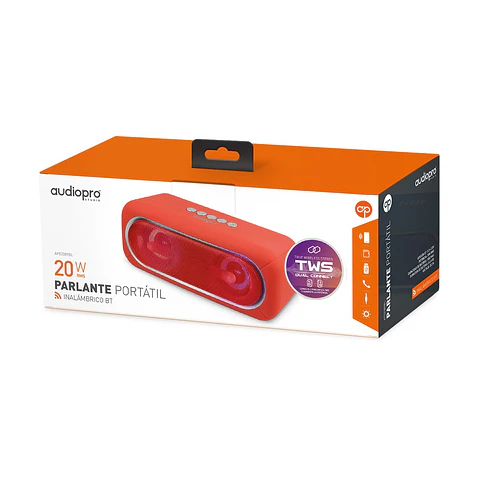 Parlante Inalámbrico BT Audiopro Usb/Sd Ap02089R Rojo