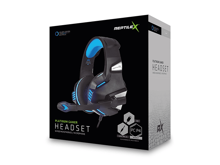 Audífonos Gamer Platinum Reptilex Rx0037 Azul 2