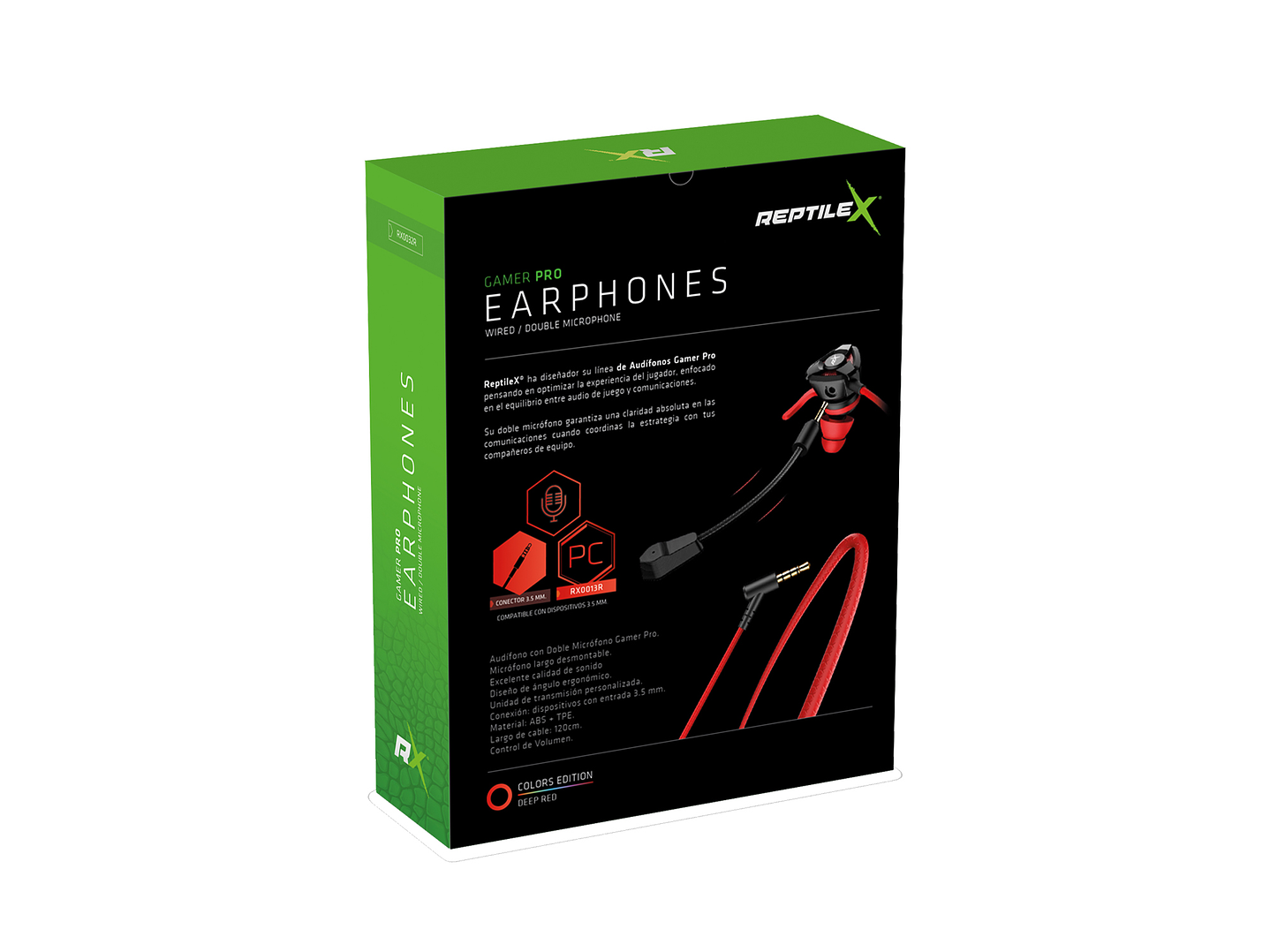 Audífonos Gamer ReptileX RX0032R Mic Desmontable Rojo 5