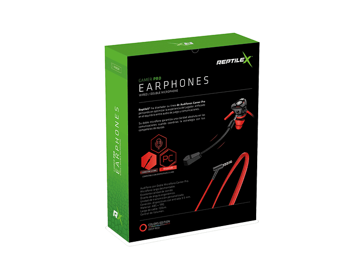Audífonos Gamer ReptileX RX0032R Mic Desmontable Rojo 5