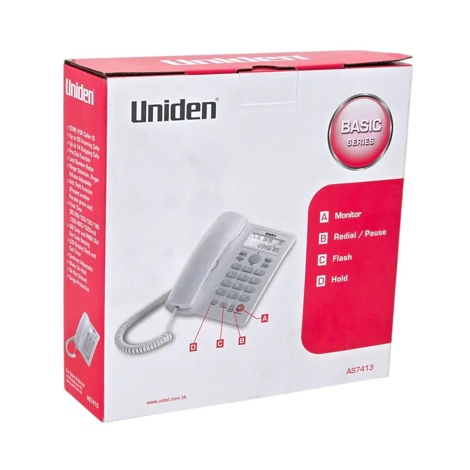 Teléfono Fijo Sobremesa Uniden AS7413 Blanco 5