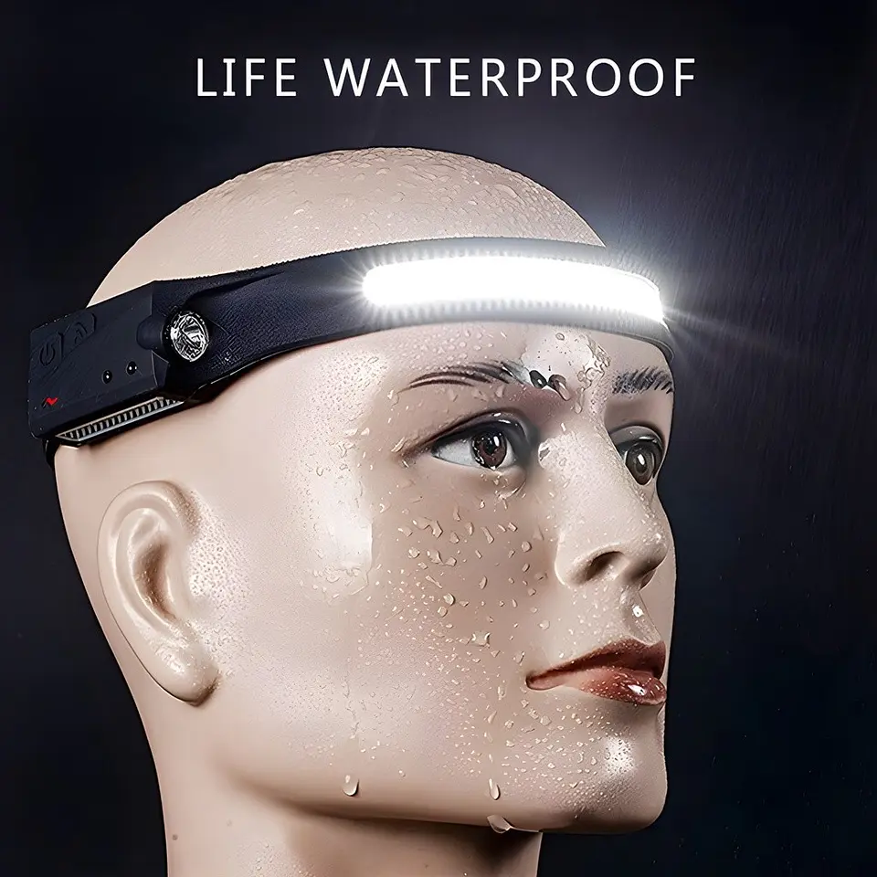 Linterna Cintillo Banda LED COB+XPE Recargable con Sensor YT200 2