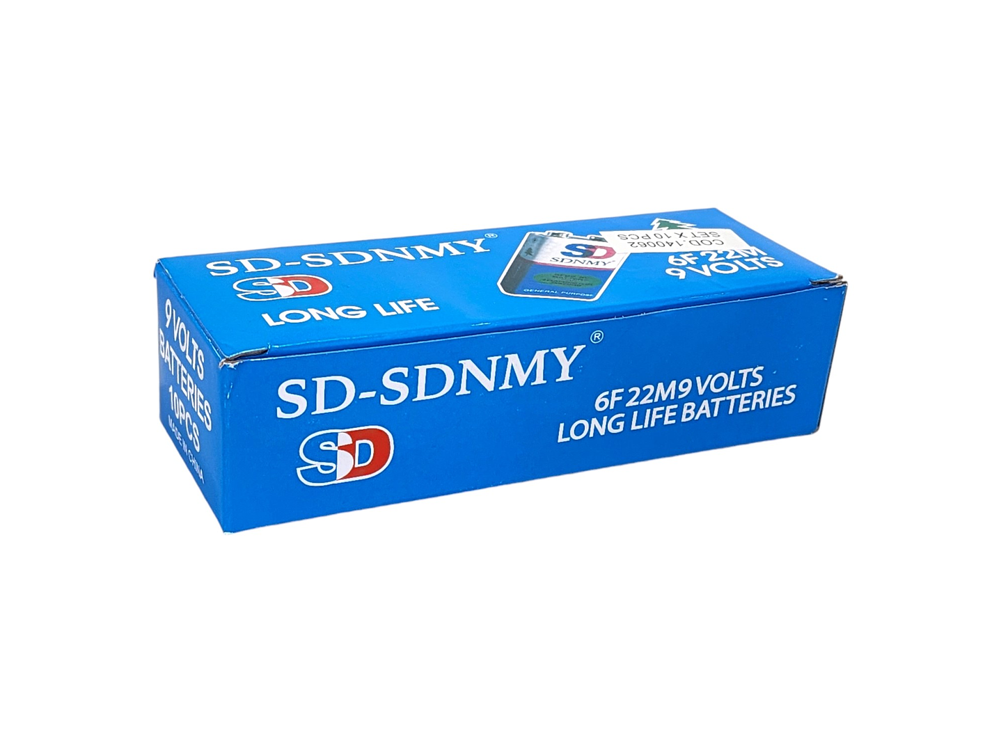 Pack de 10 Baterías 9V SD-SDNMY Long Life 6F22 4