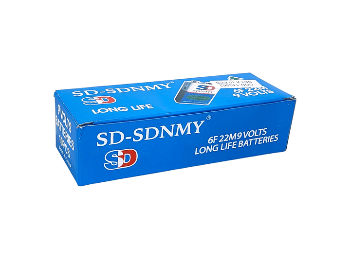 Pack de 10 Baterías 9V SD-SDNMY Long Life 6F22 4