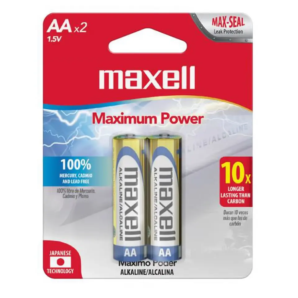 Pack 2 Pilas Alcalinas Aa Maxell Blíster 1