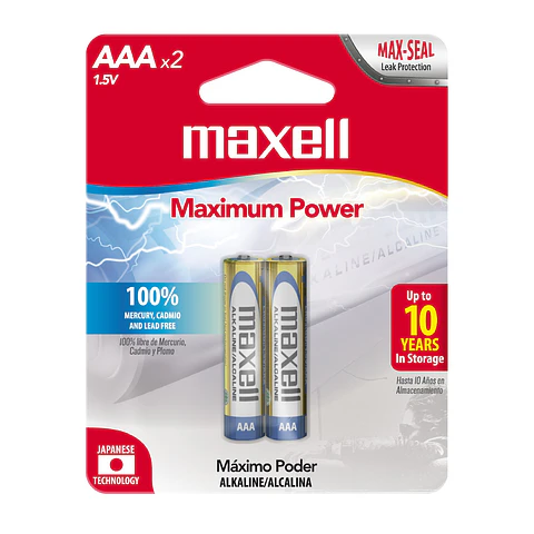 Pack 2 Pilas Alcalinas AAA Maxell Blíster