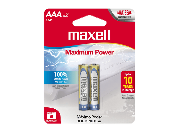 Pack 2 Pilas Alcalinas AAA Maxell Blíster 1