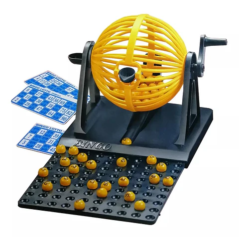 Juego Set Mini Bingo Tómbola 90 Números y 12 Cartones