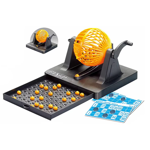 Juego Set Mini Bingo Tómbola 90 Números y 12 Cartones