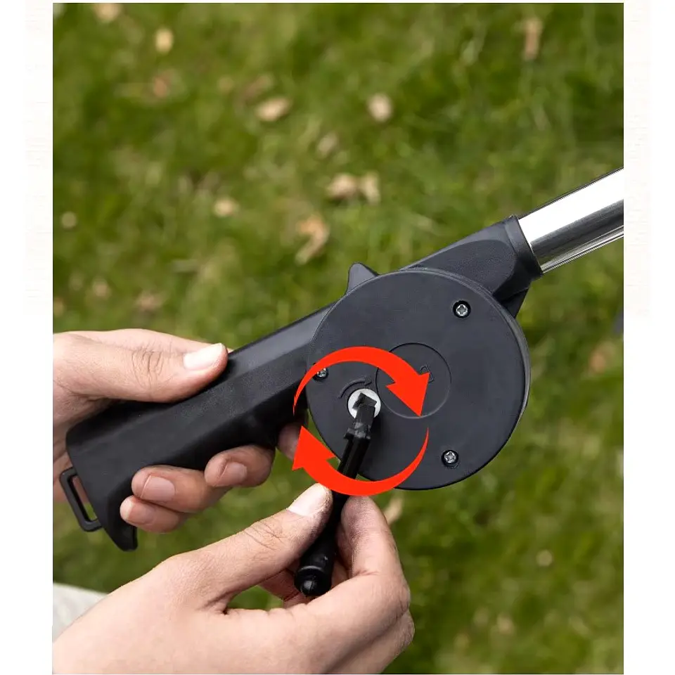 Soplador de Asado con Manivela Encender Carbón Asados 4