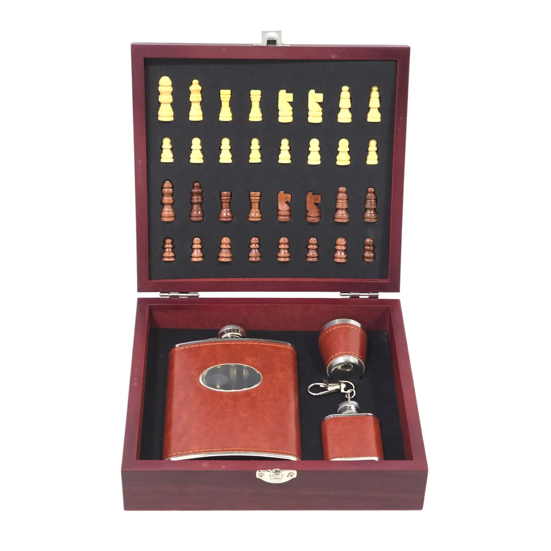 Set Juego de Ajedrez Con Petaca 8oz y Accesorios 2