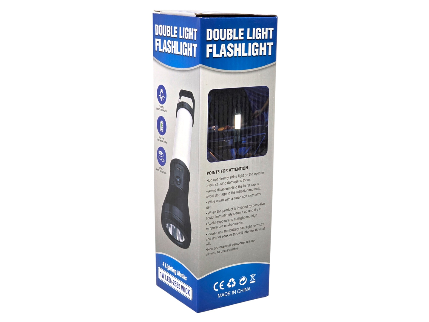 Linterna Recargable Led 2 en 1 de Mano y Colgante 23cm 7