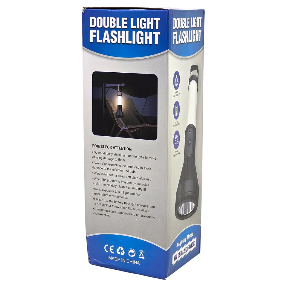 Linterna Recargable Led 2 en 1 de Mano y Colgante 26cm 7