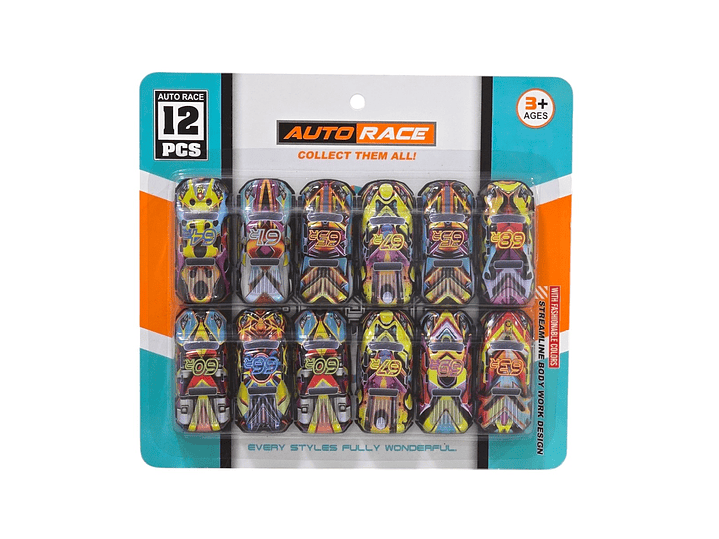 Set 12 autitos Multicolor Auto Race 1