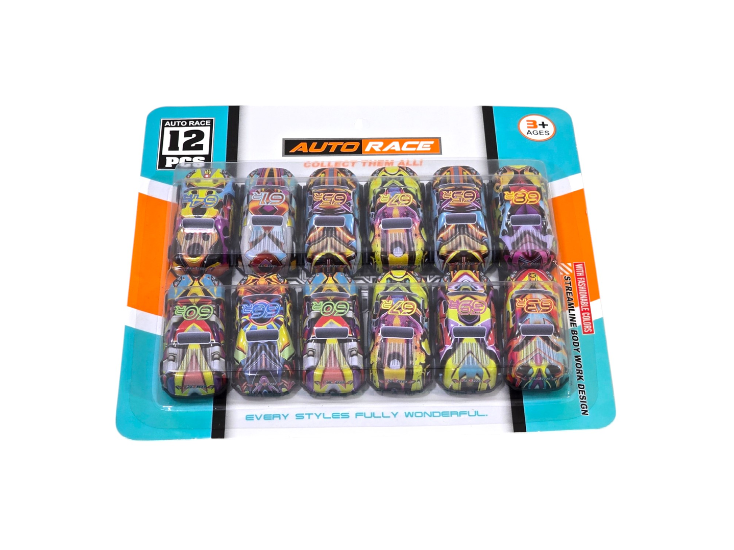 Set 12 autitos Multicolor Auto Race 2