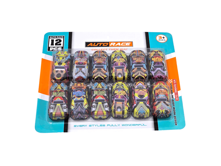 Set 12 autitos Multicolor Auto Race 2