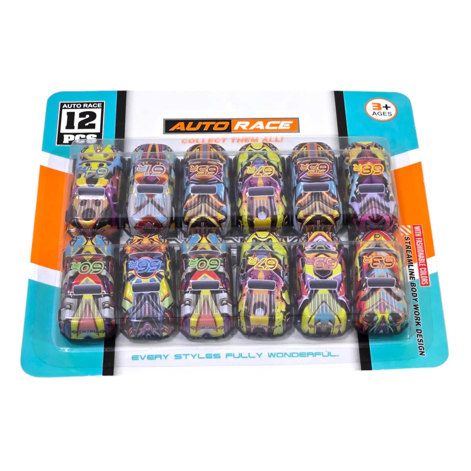 Set 12 autitos Multicolor Auto Race 2