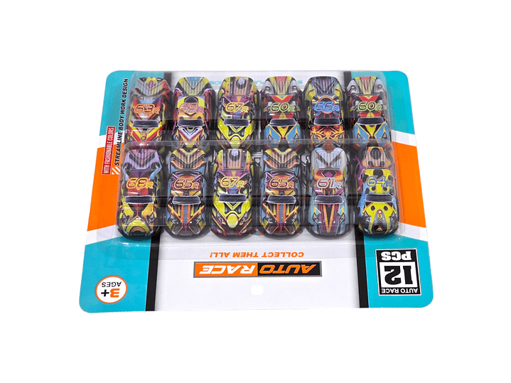 Set 12 autitos Multicolor Auto Race 3