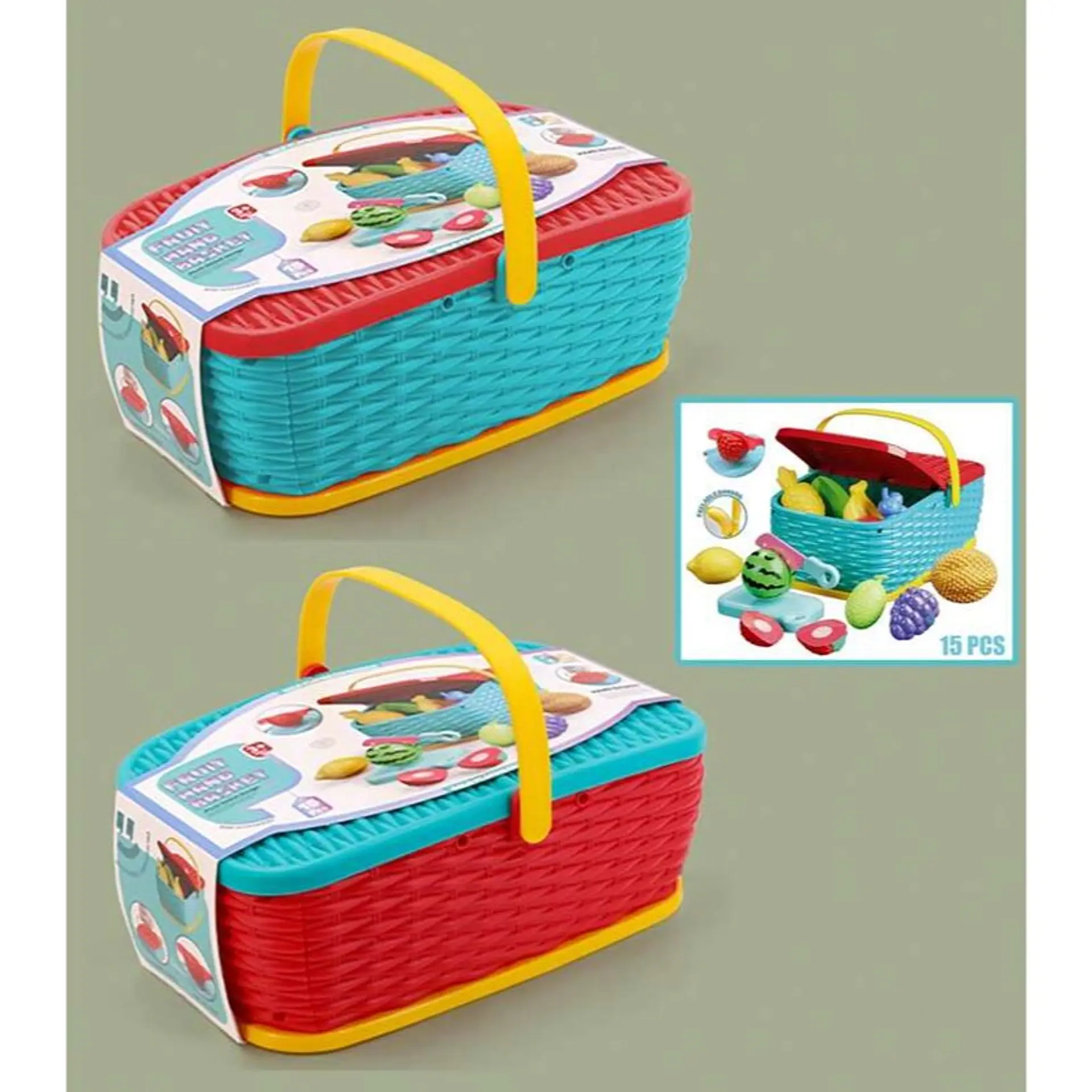 Juguete Didáctico Canasta de Picnic Frutas Cortar 2