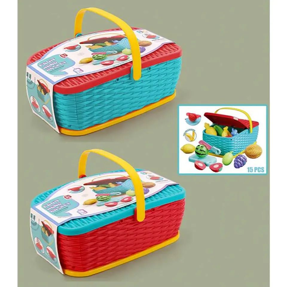 Juguete Didáctico Canasta de Picnic Frutas Cortar 2