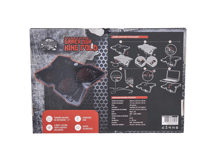 Ventilador para Notebook Gamer DGX King Cold 340010 3