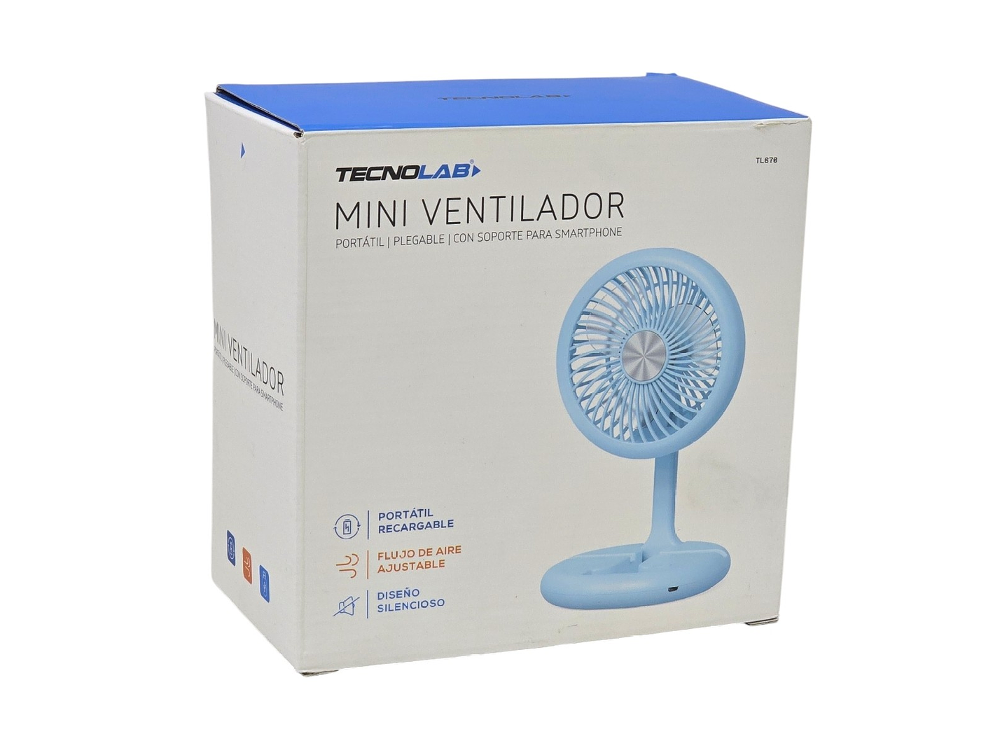 Mini Ventilador Mesa Portátil Recargable Tecnolab TL670BL 7
