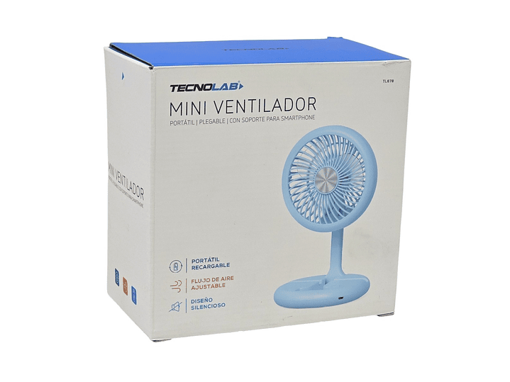 Mini Ventilador Mesa Portátil Recargable Tecnolab TL670BL 7