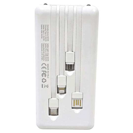 Batería Portátil Solar Power Bank 10.000 Mha Tecnolab TL570W