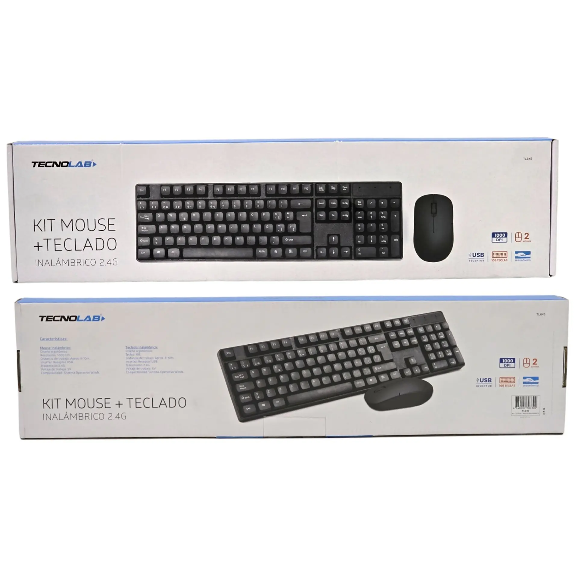 Kit Combo Teclado y Mouse Inalámbrico Tecnolab TL645 7