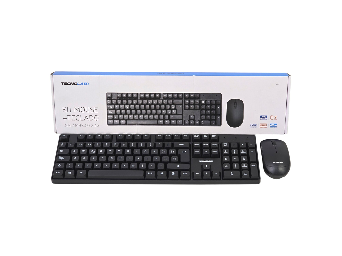 Kit Combo Teclado y Mouse Inalámbrico Tecnolab TL645 8