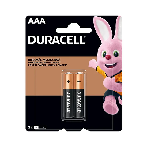 Pack 2 pilas Duracell AAA Alcalina Blister