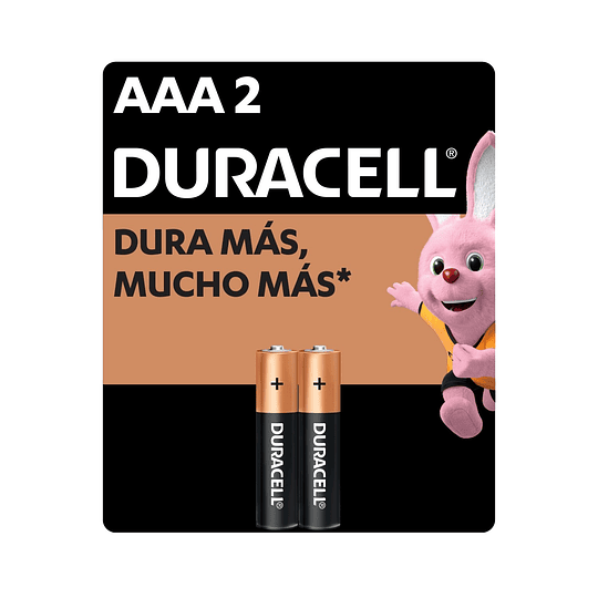 Pack 2 pilas Duracell AAA Alcalina Blister